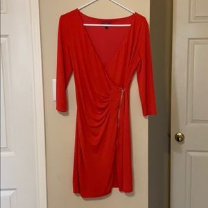 Express side zip red dress